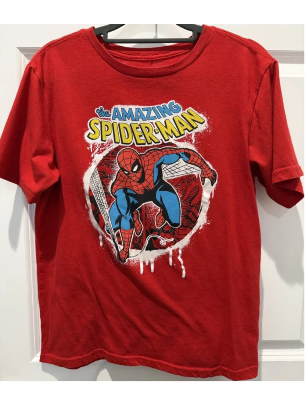 Marvel Men's Red Cotton Spider-Man Graphic Crew Neck Short Sleeve T-Shirt M